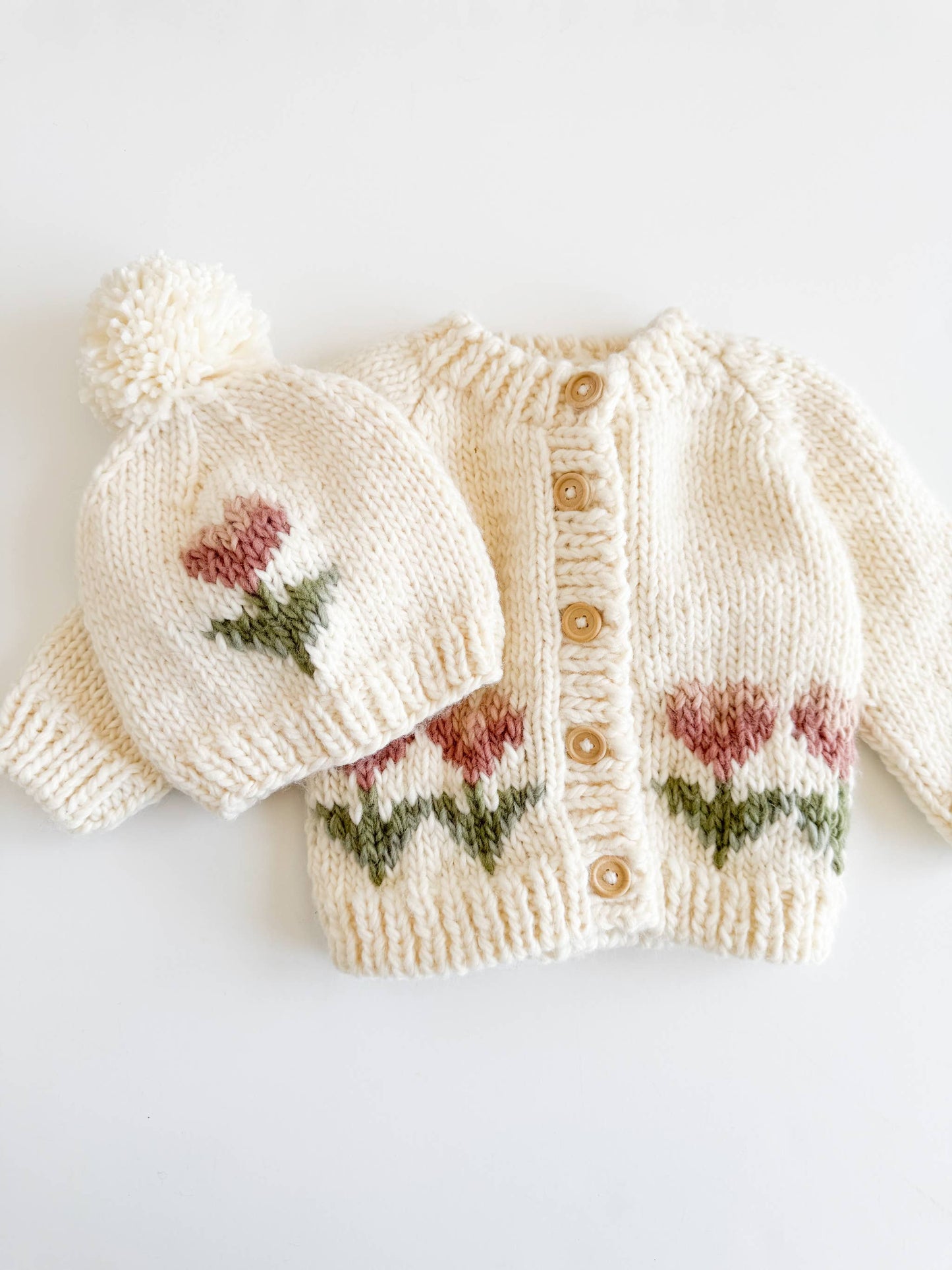 Tulip Flower Knit Cardigan Baby Kid Sweater Apparel