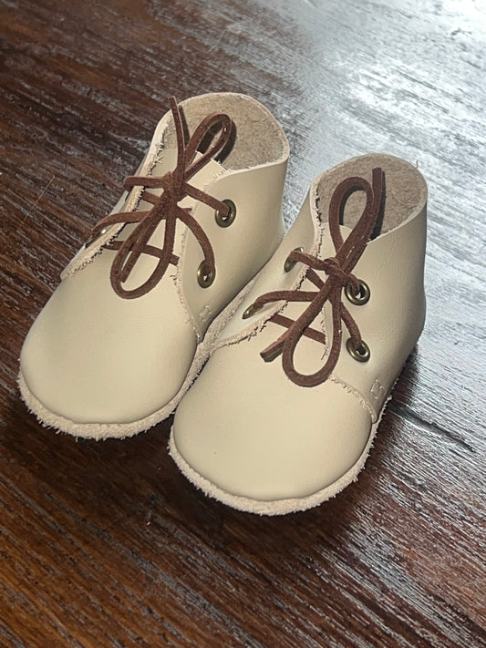 Natural Leather Baby Shoes Oxford Crib Shoe