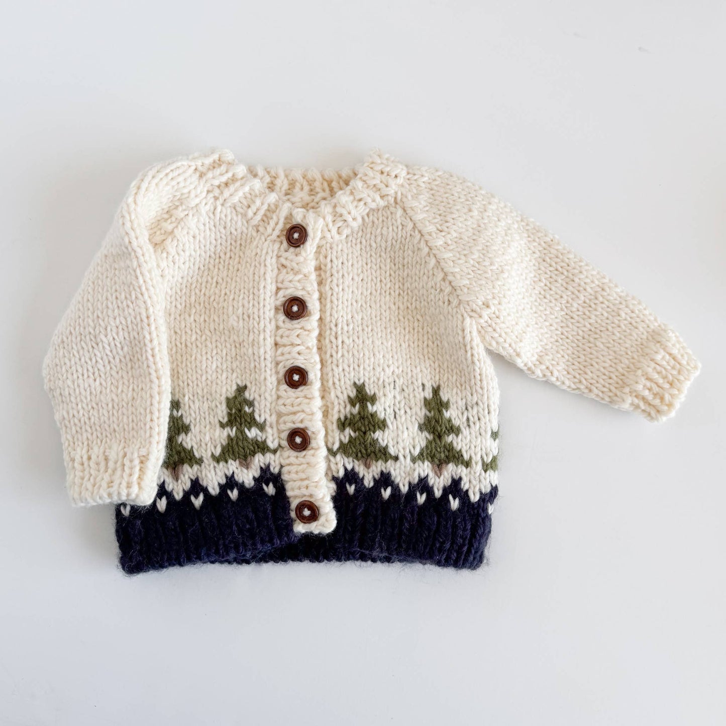 Tree Cardigan Navy Baby Kid Forest Fall Winter Apparel: S; 12-24M
