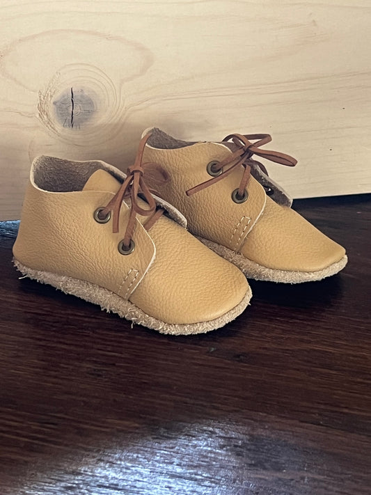 Natural Leather Baby Shoes Oxford Crib Shoe