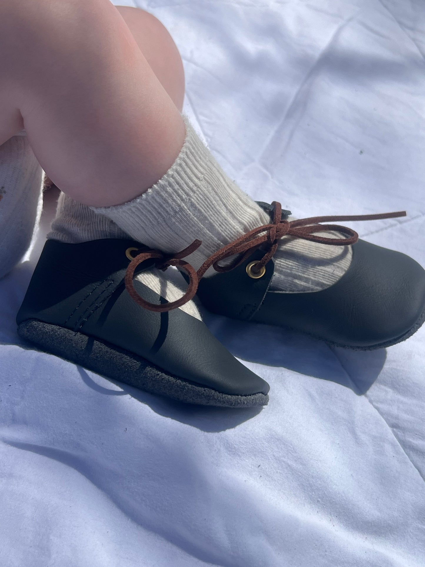 Natural Leather Baby Shoes Mary Jane Crib Shoe