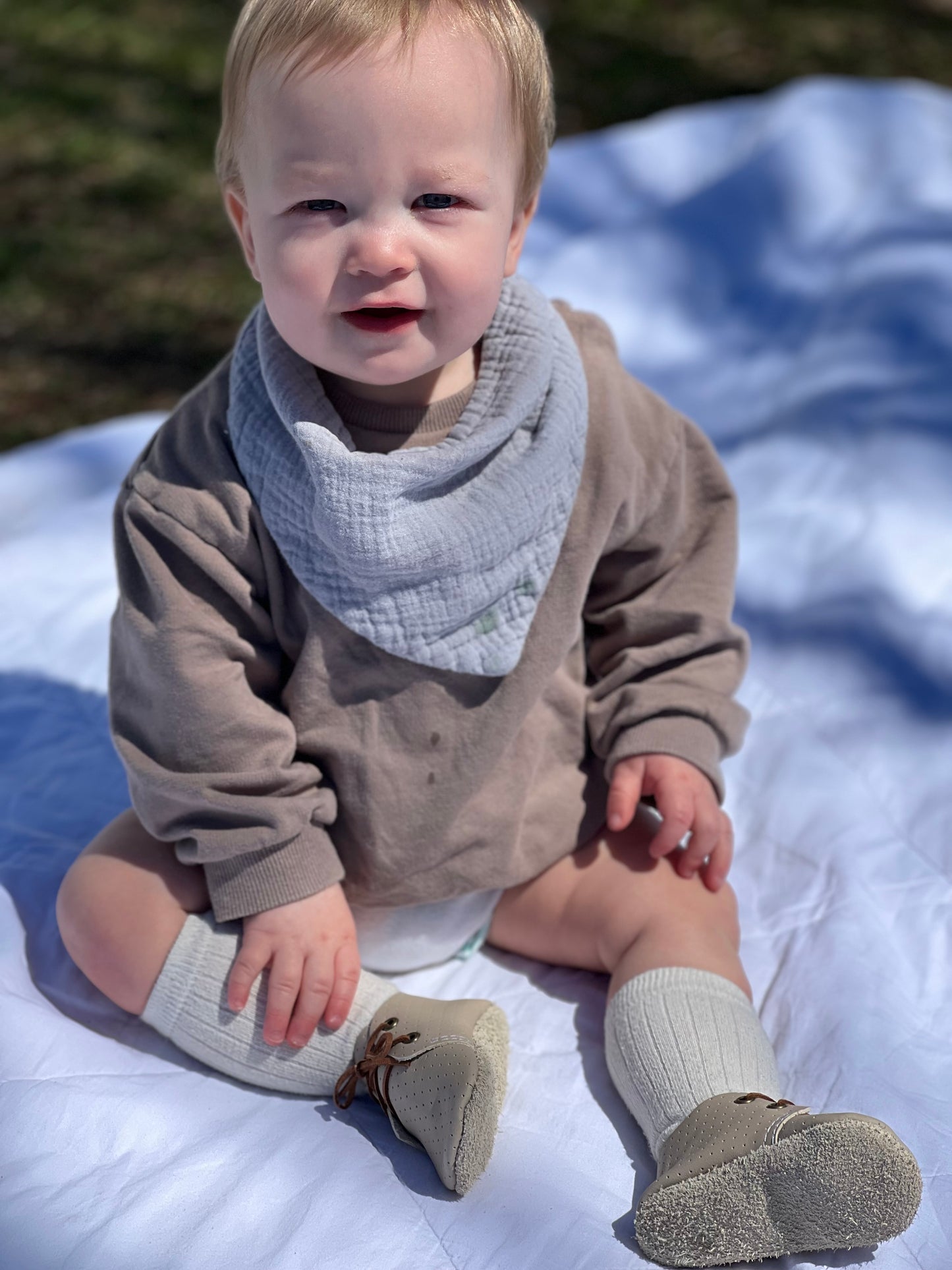 Natural Leather Baby Shoes Oxford Crib Shoe