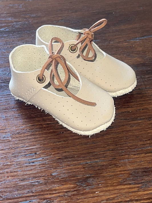 Natural Leather Baby Shoes Mary Jane Crib Shoe