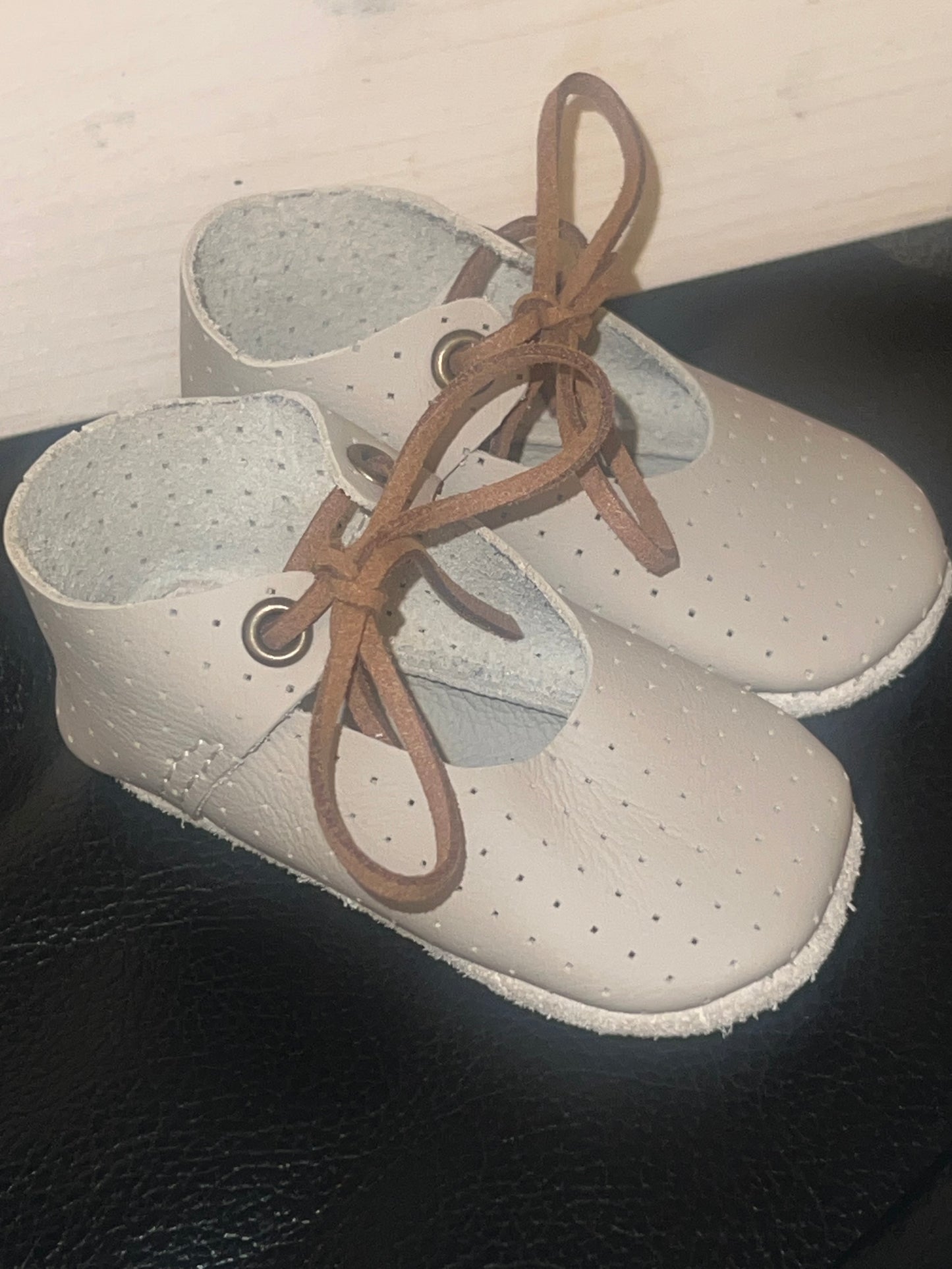 Natural Leather Baby Shoes Mary Jane Crib Shoe