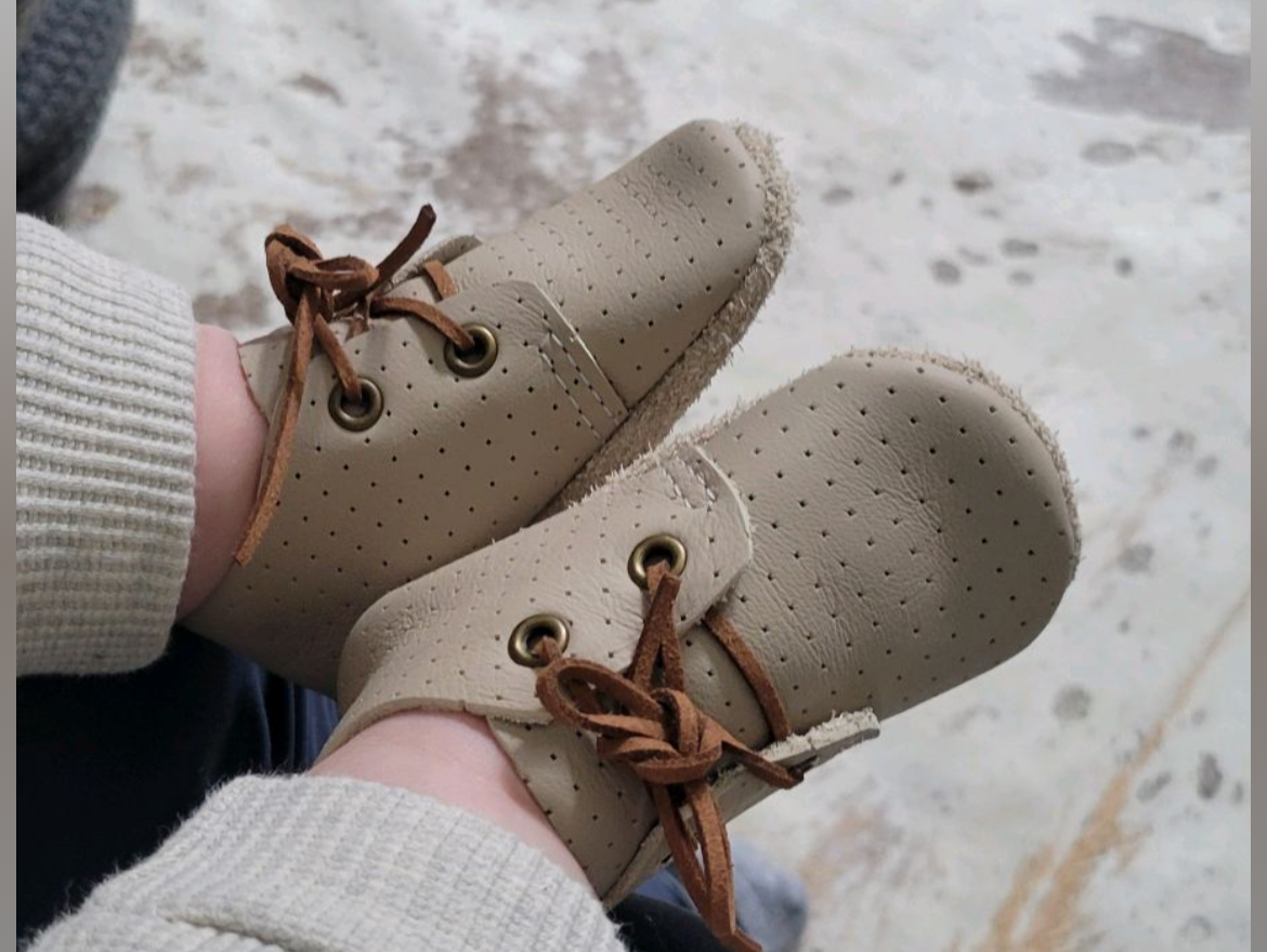 Natural Leather Baby Shoes Oxford Crib Shoe
