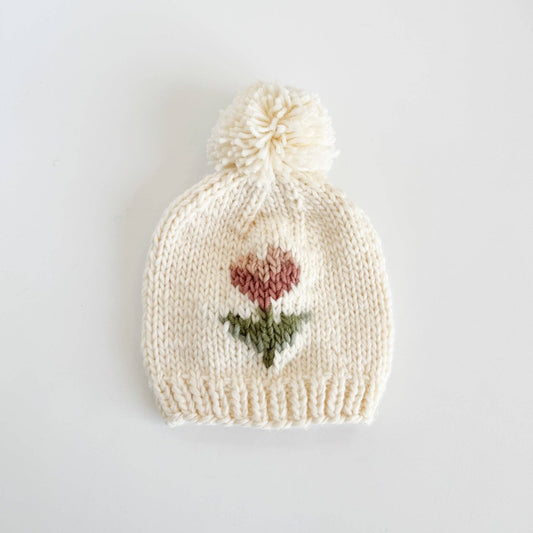 Tulip Flower Knit Hat Baby Kid Beanie Matching