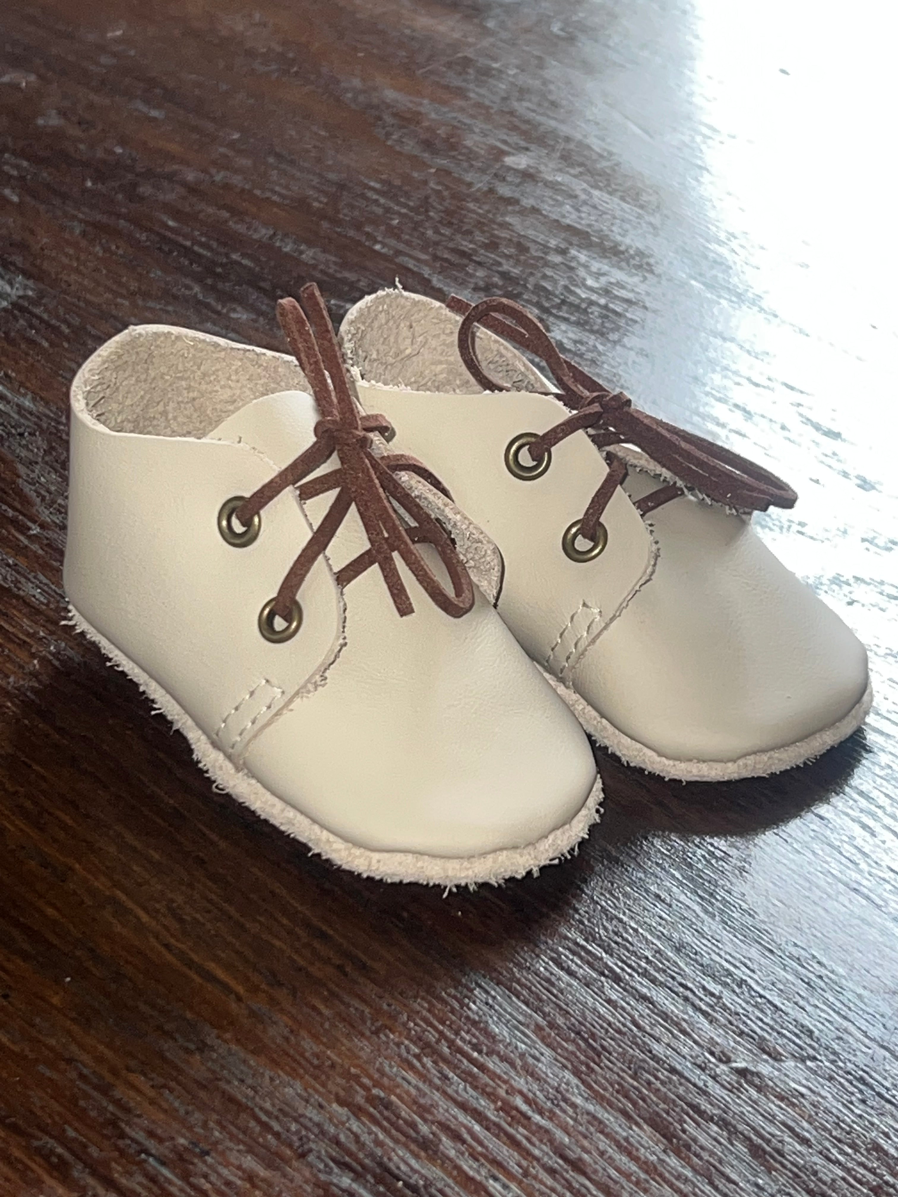 Natural Leather Baby Shoes Oxford Crib Shoe