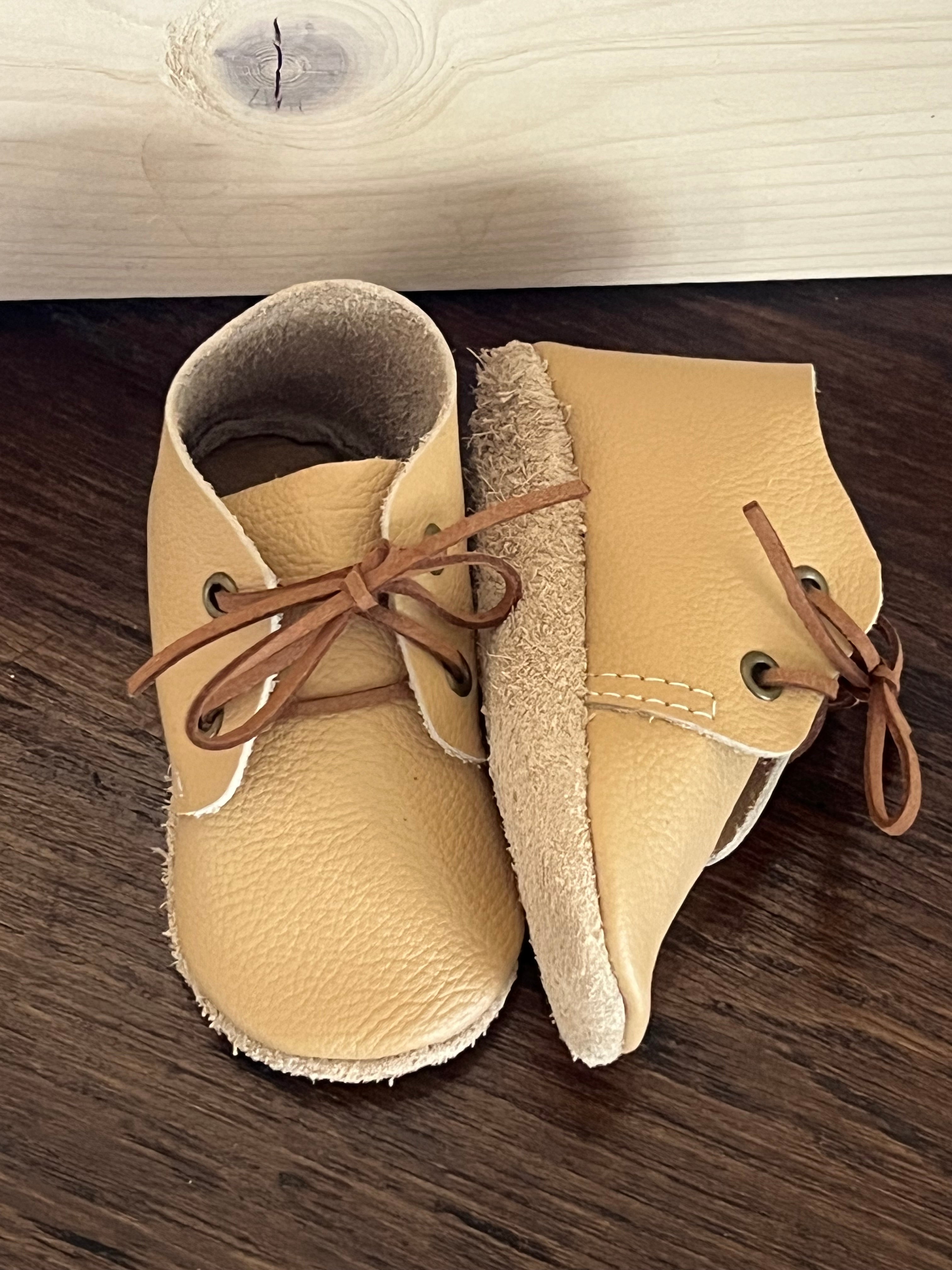 Natural Leather Baby Shoes Oxford Crib Shoe