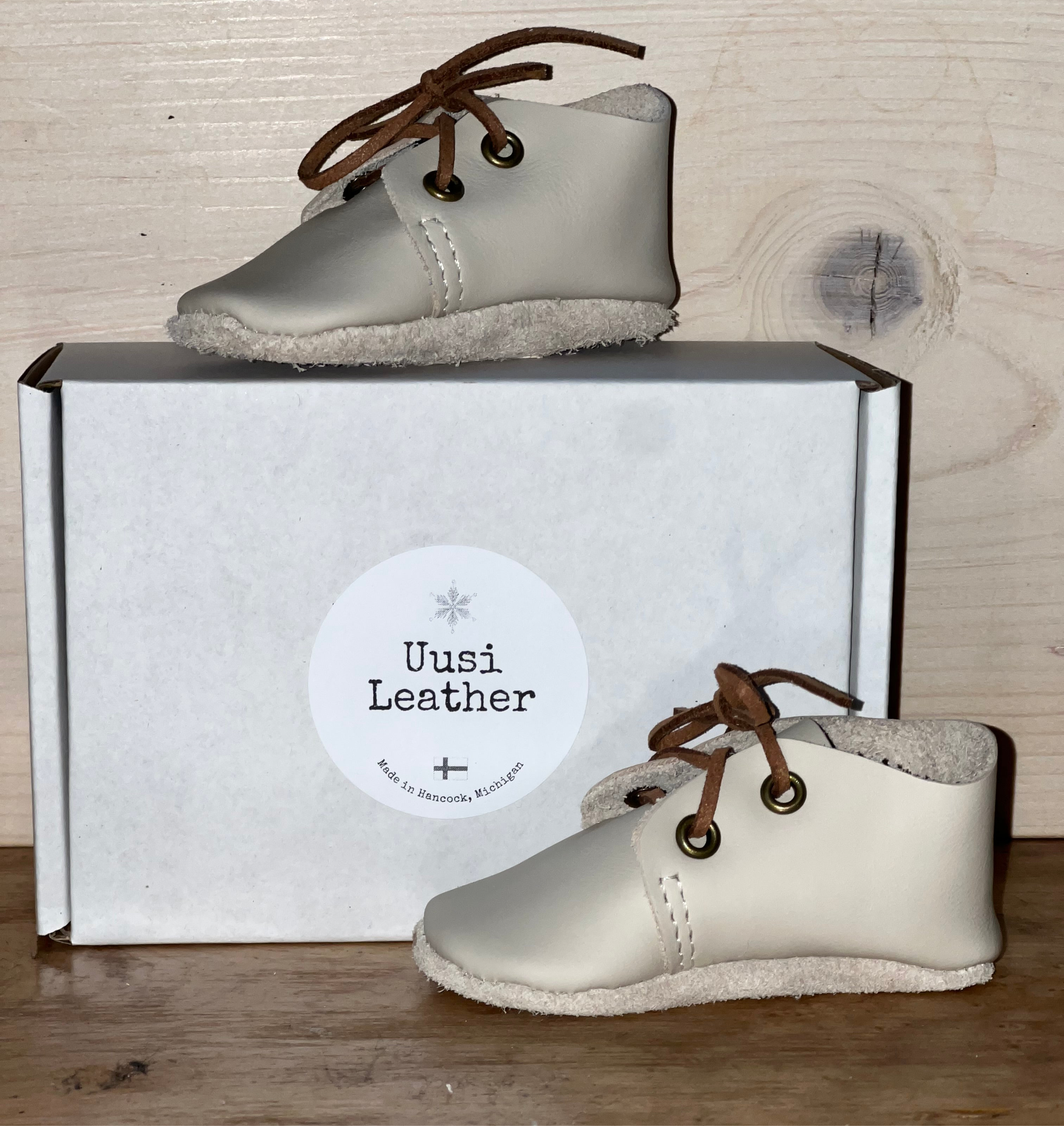 Natural Leather Baby Shoes Oxford Crib Shoe