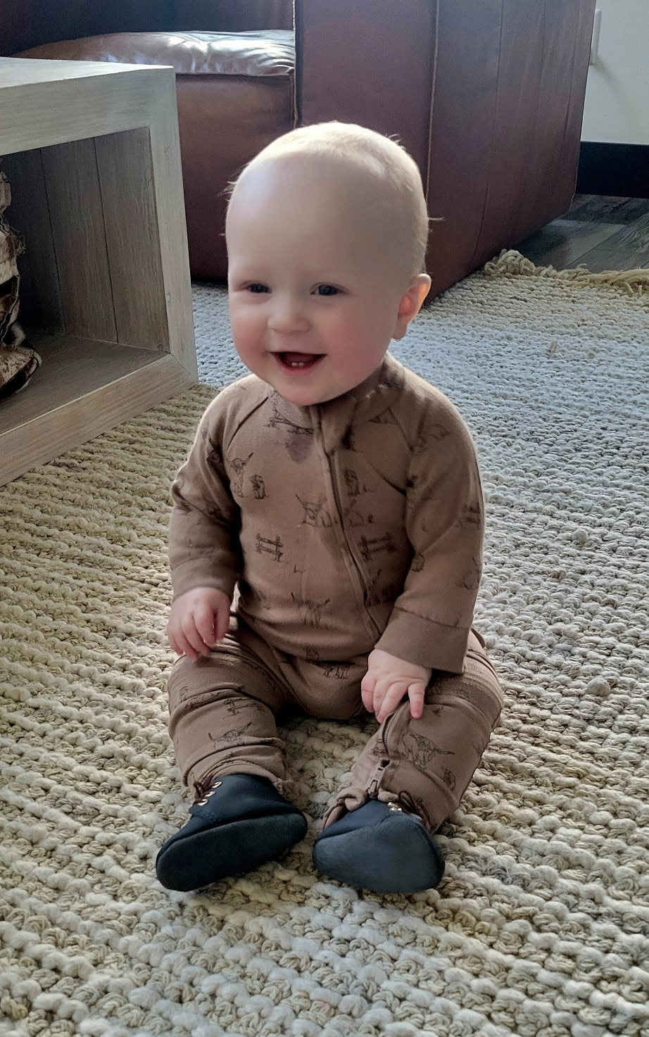 Natural Leather Baby Shoes Oxford Crib Booties