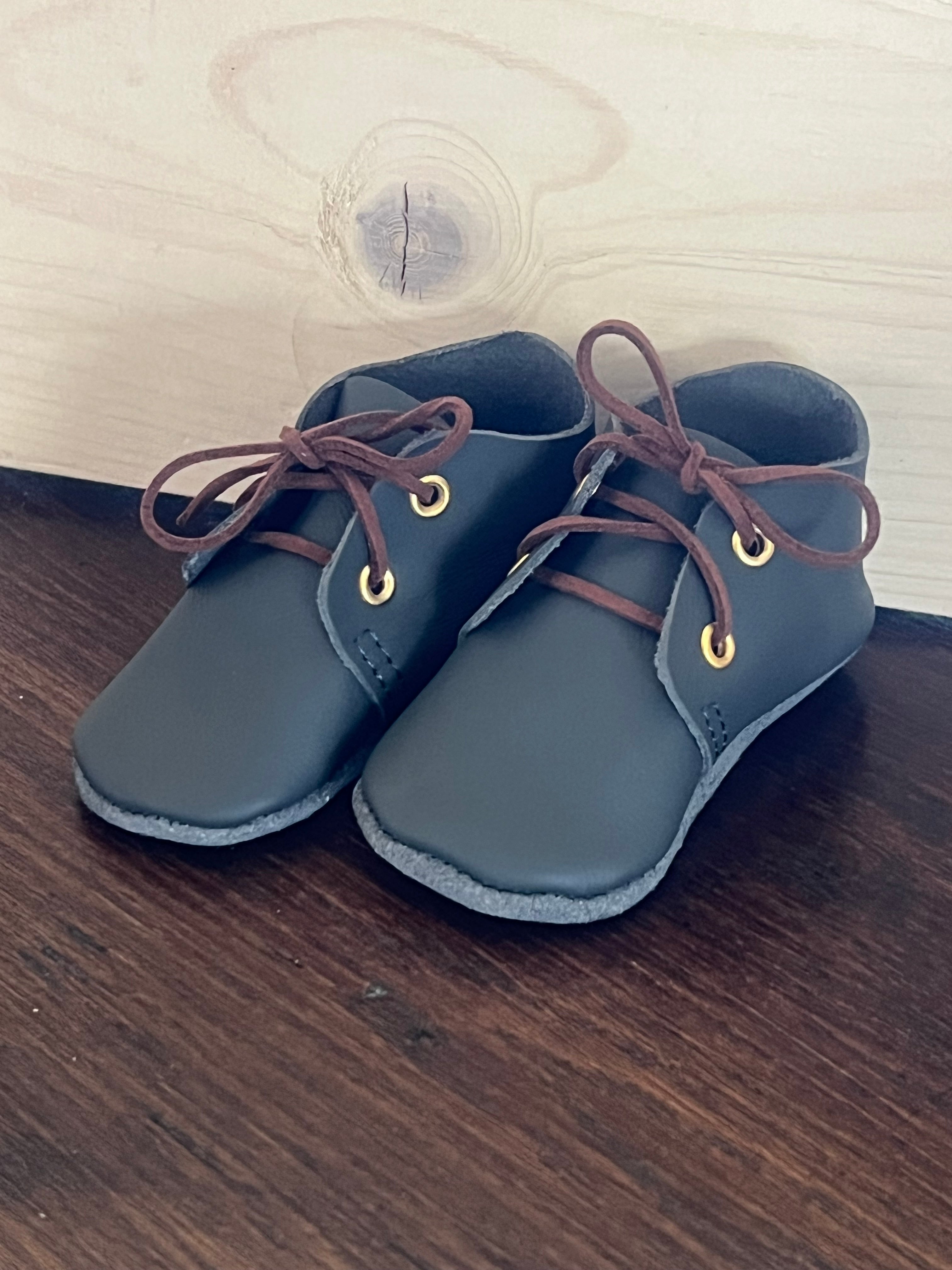 Natural Leather Baby Shoes Oxford Crib Shoe