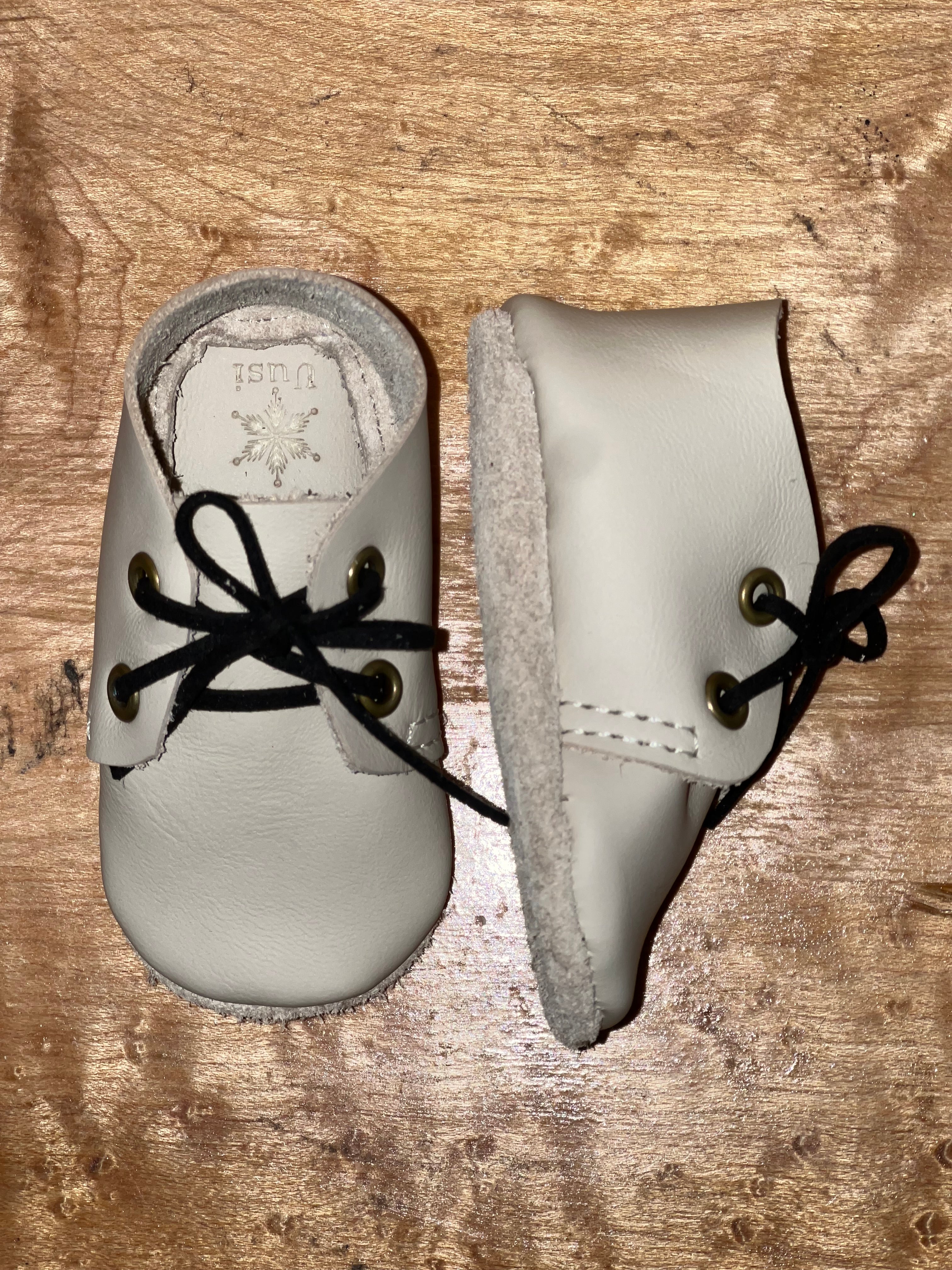 Natural Leather Baby Shoes Oxford Crib Shoe