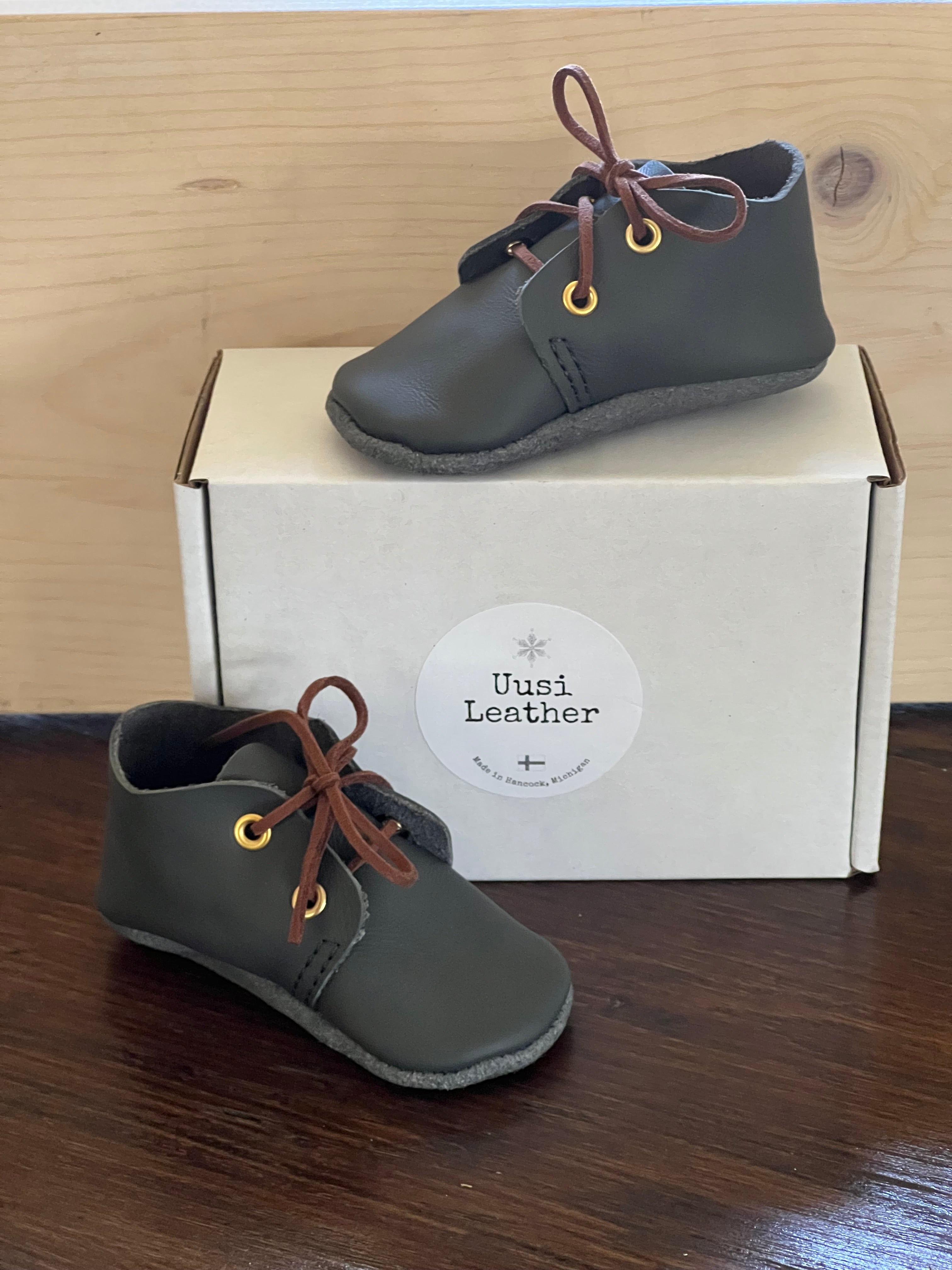 Natural Leather Baby Shoes Oxford Crib Shoe