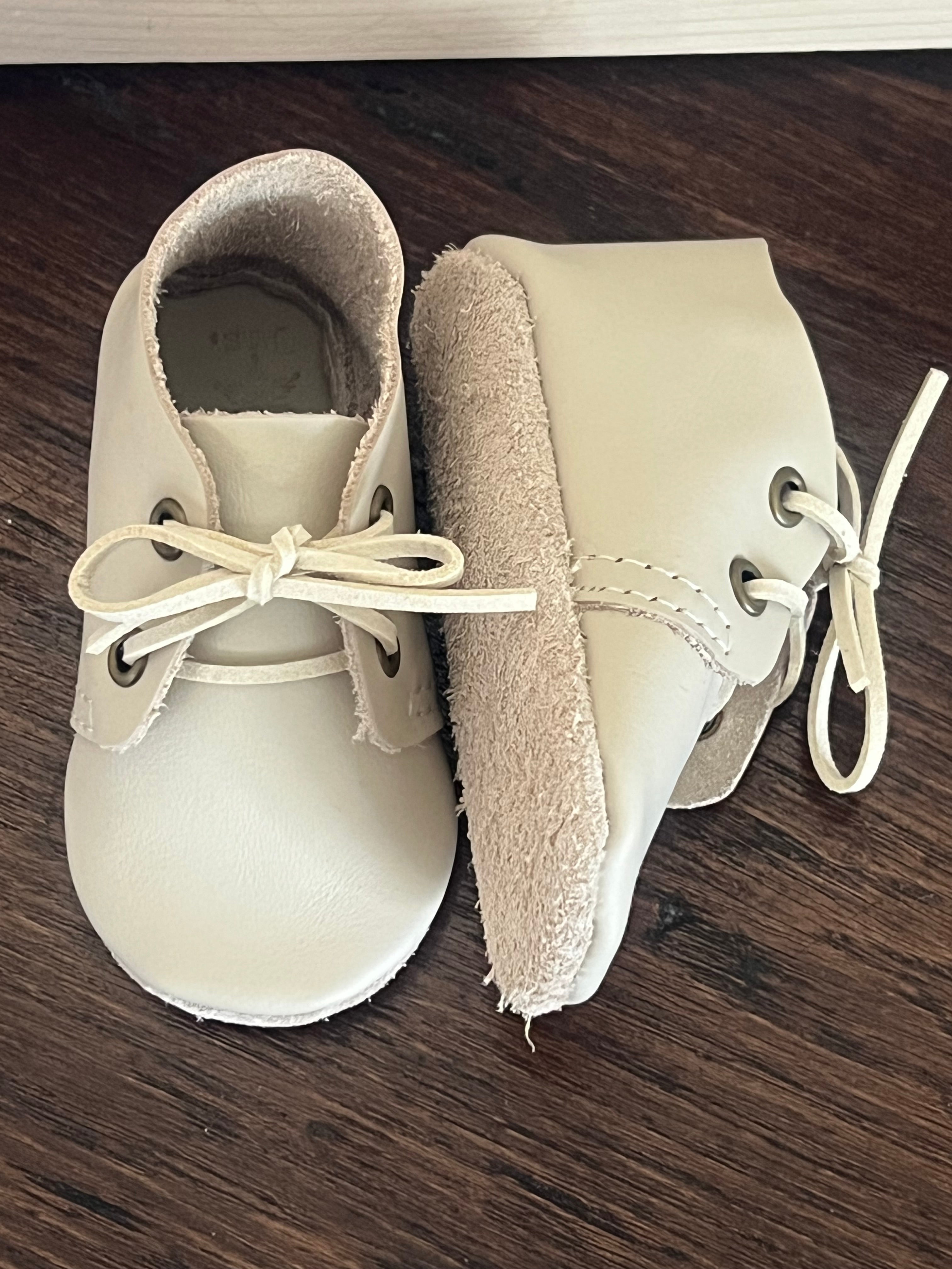 Natural Leather Baby Shoes Oxford Crib Shoe