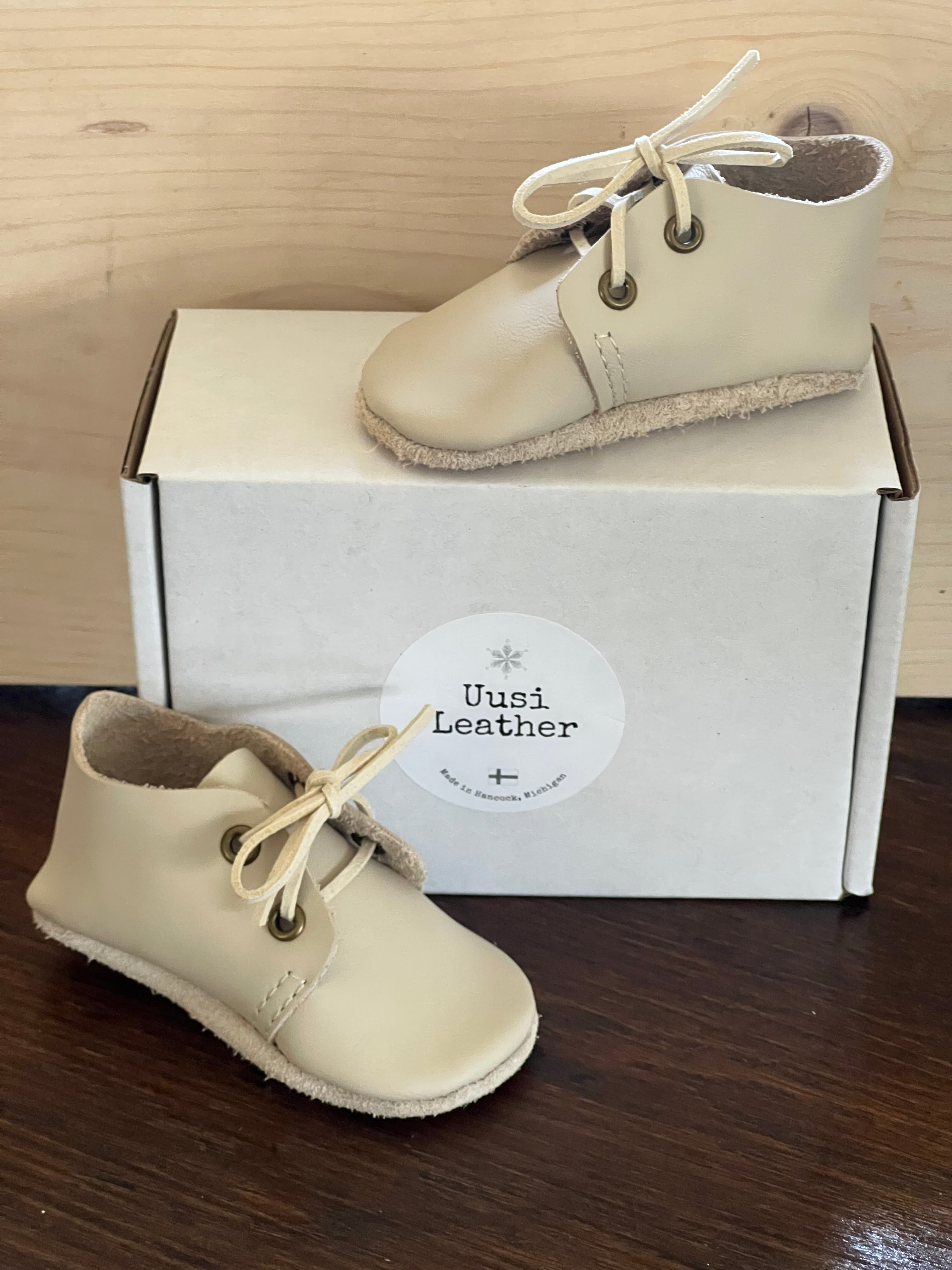 Natural Leather Baby Shoes Oxford Crib Shoe
