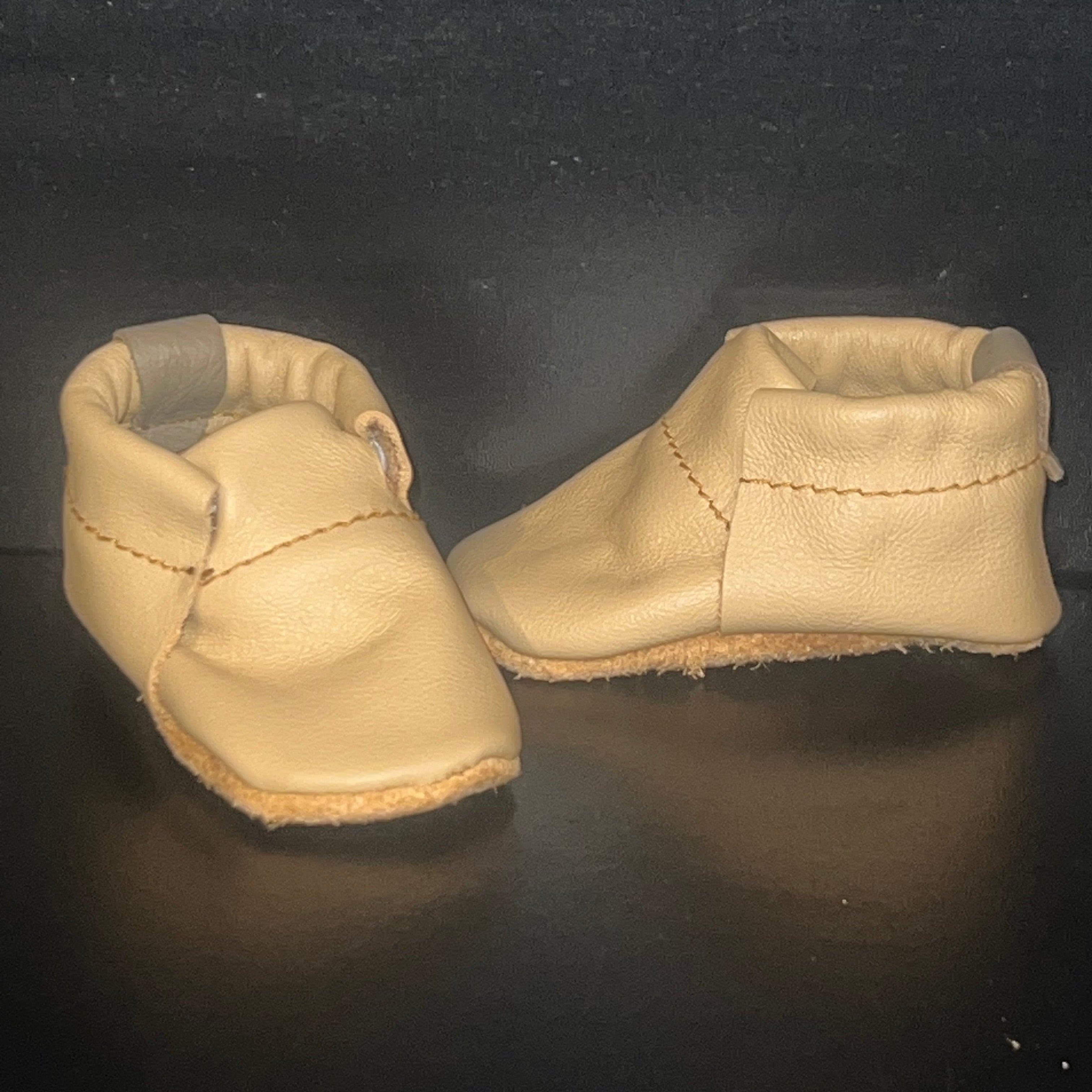 Natural Leather Baby Shoes Moccasin Crib Shoe