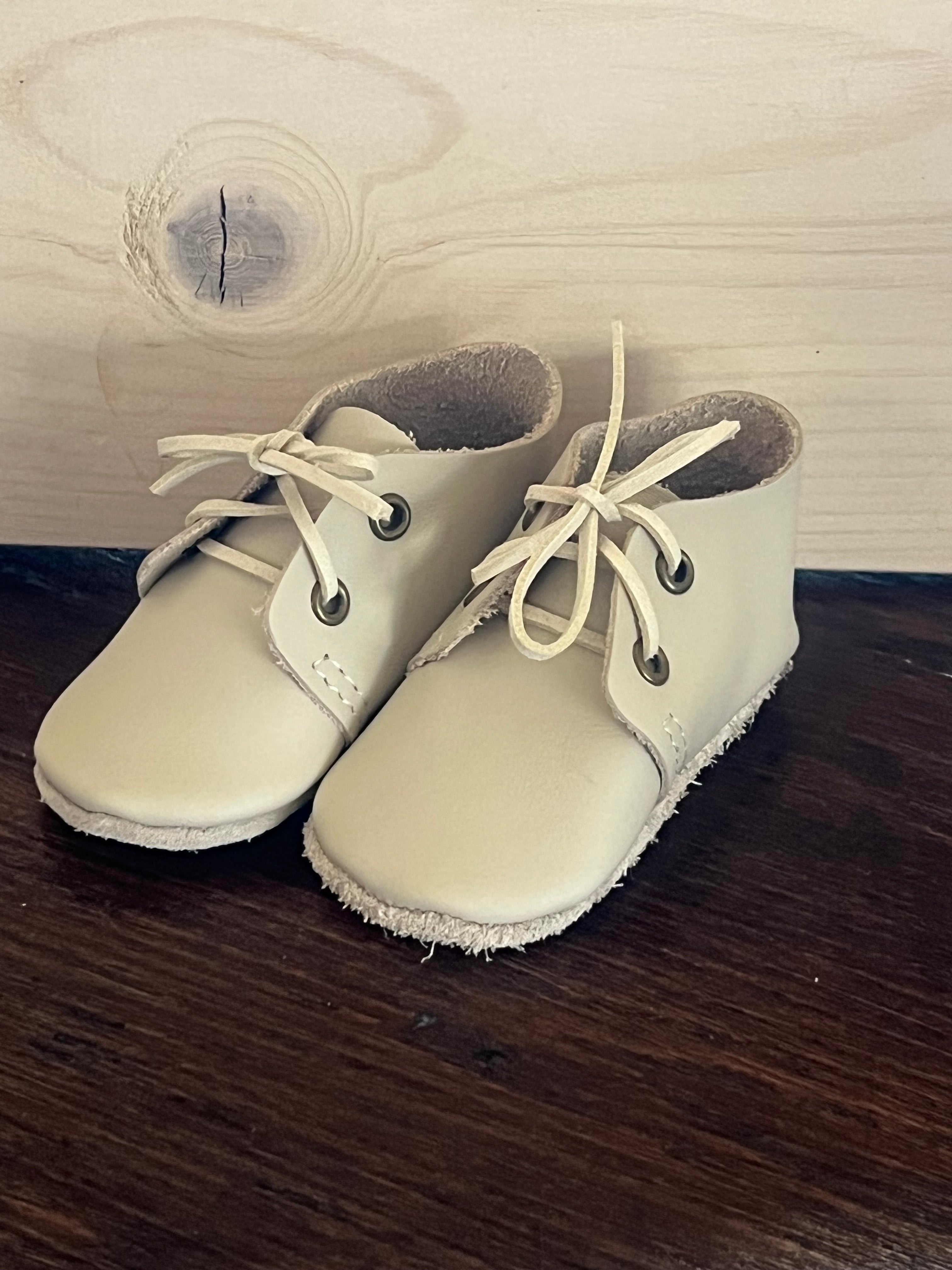 Natural Leather Baby Shoes Oxford Crib Shoe