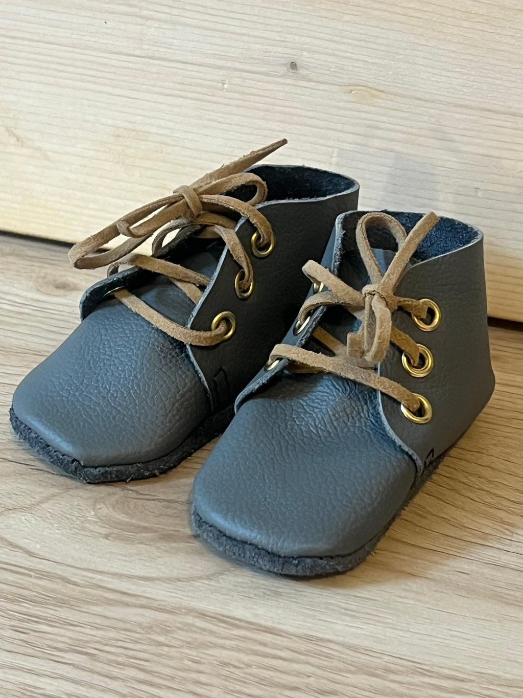 Natural Leather Baby Shoes Oxford Crib Booties
