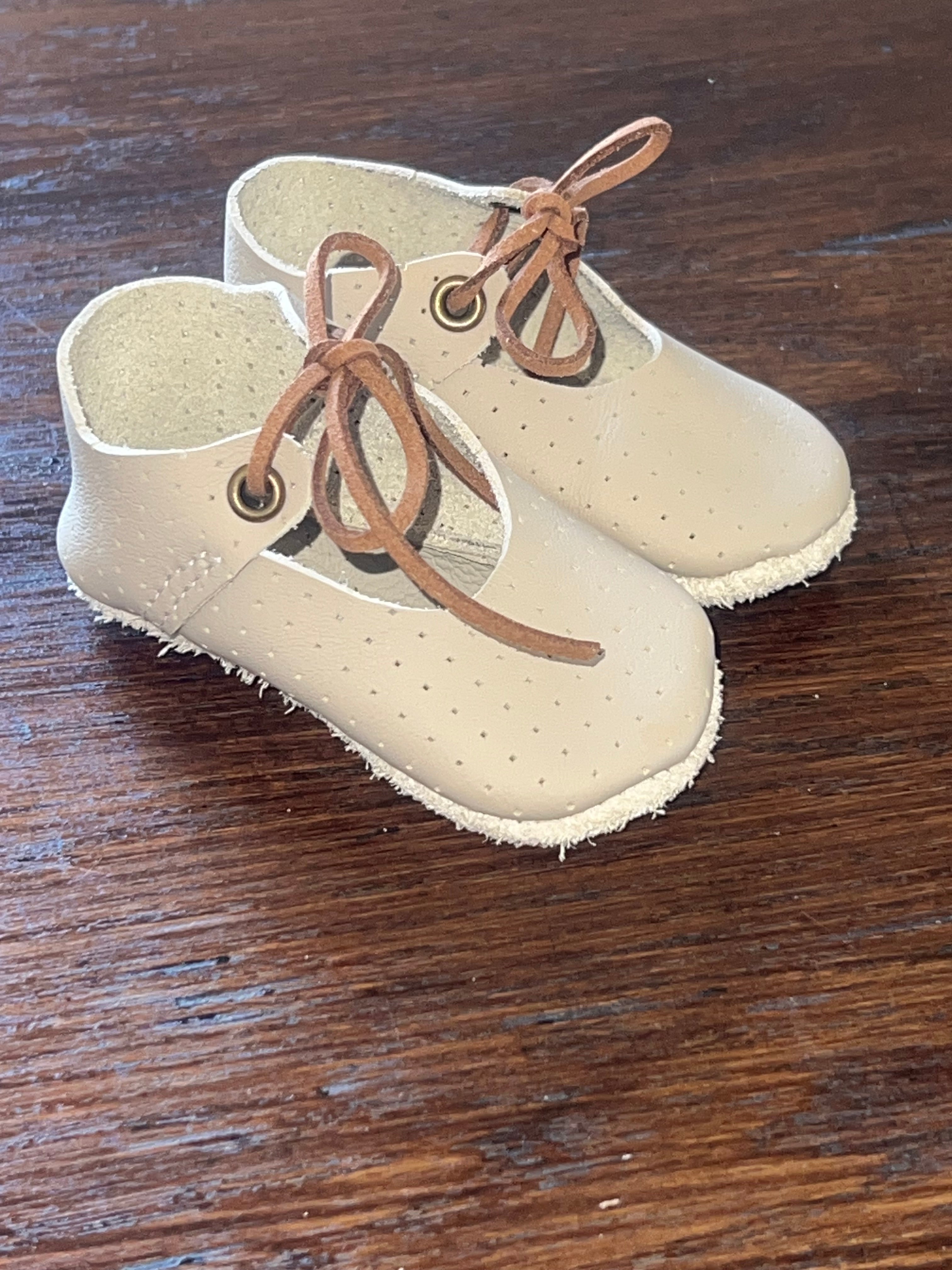 Natural Leather Baby Shoes Mary Jane Crib Shoe