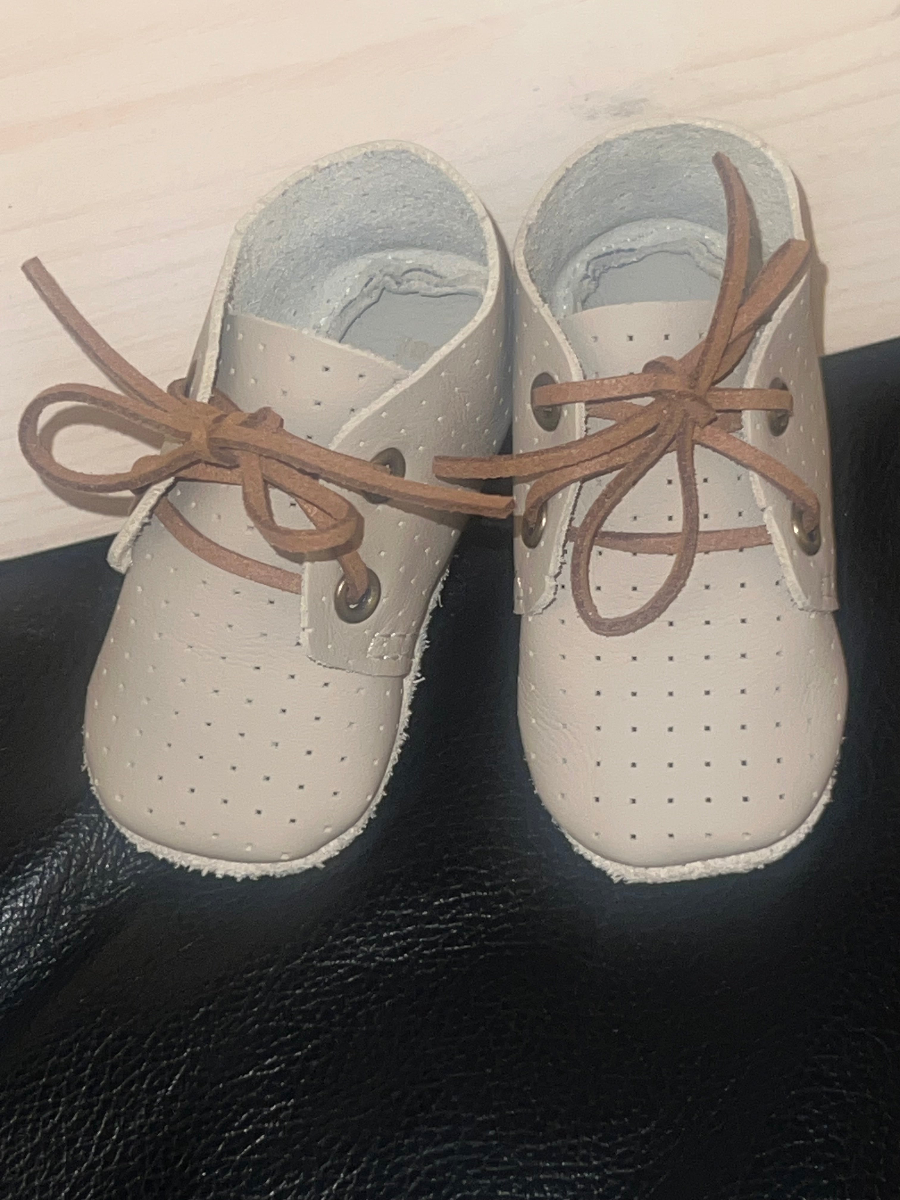 Natural Leather Baby Shoes Oxford Crib Shoe