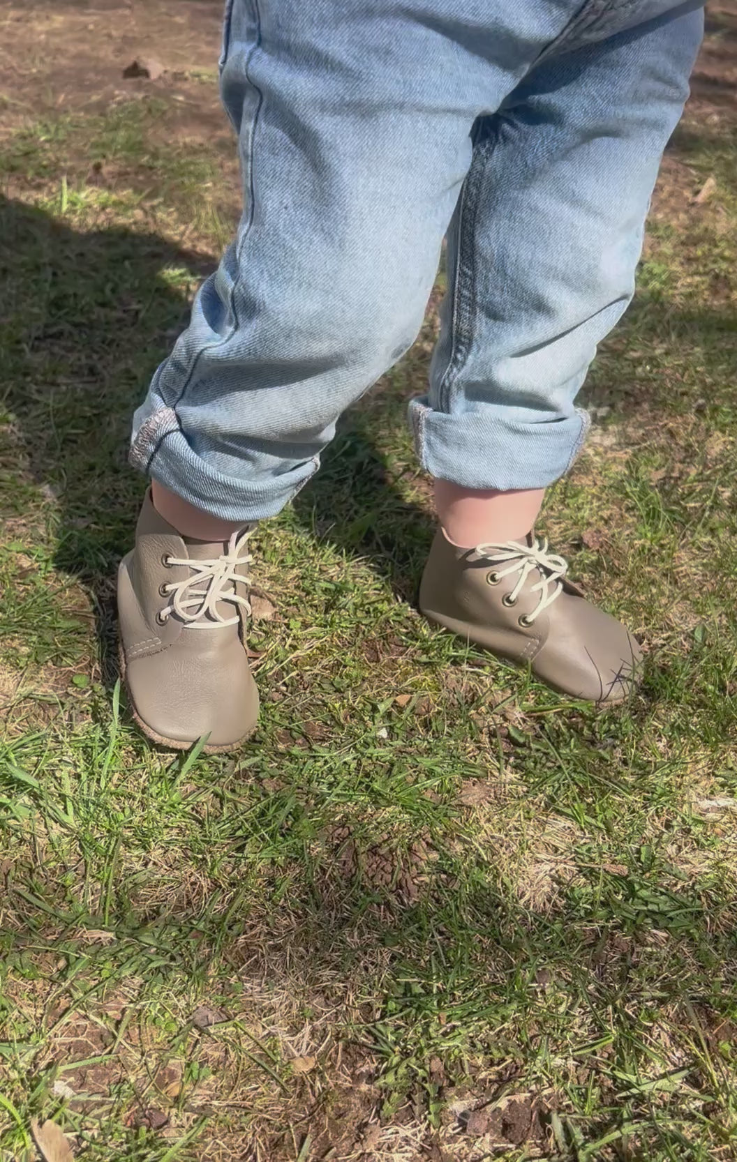 Natural Leather Baby Shoes Oxford Crib Booties